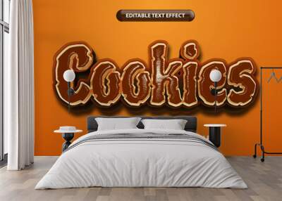 Cookies text, editable text effect template, chocolate fonts style Wall mural