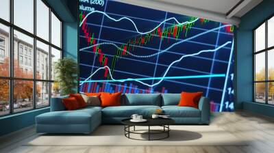 stock market chart Wall mural