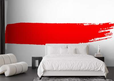 Hand drawn red grunge brush stroke. Creative Design Element for frame, logo, banner, wallpaper Wall mural