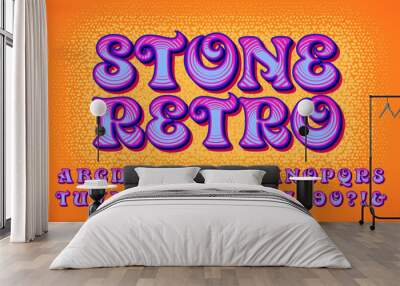 Stone Retro is a vintage style 1960s or 1970s psychedelic pop art alphabet. Great for posters or album covers. Wall mural