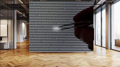 Hand over Binary code Wall mural