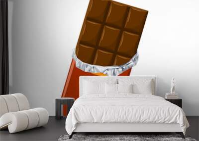 Chocolate bar. Vector illustration flat cartoon icon isolated on white background. Wall mural