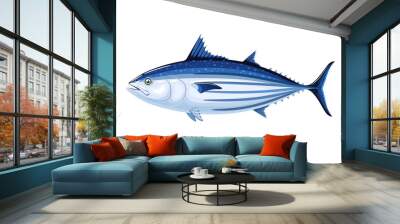 Commercial fish species. Skipjack tuna. Vector illustration cartoon flat icon isolated on white. Wall mural