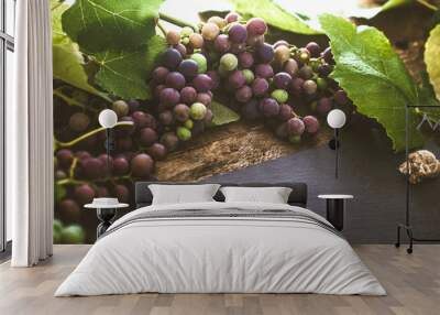 grapes on wood Wall mural