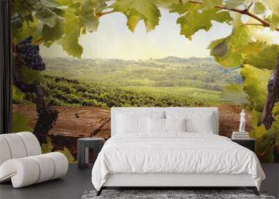 Vineyard in autumn Wall mural