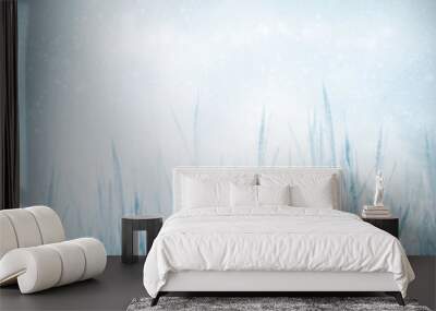 Winter  nature background with frozen grass Wall mural