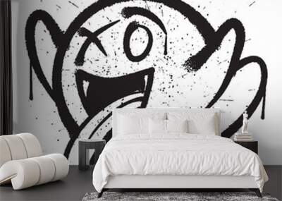 Vector graffiti spray paint ghost isolated vector illustration Wall mural