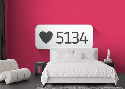 Bubble with love heart counter Wall mural