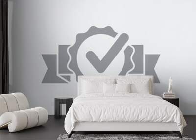 Checkmark certificate flat icon Wall mural