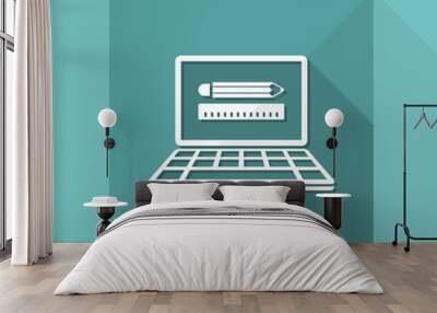 Designer app flat icon Wall mural