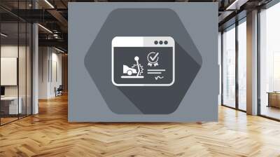 Online insurance assistance for car crash - Vector flat icon Wall mural