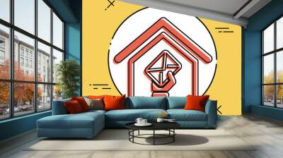 Vector illustration of single isolated mail icon Wall mural