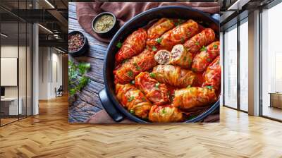 cabbage rolls stuffed with ground beef Wall mural