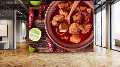 Carne Adobada in a clay bowl Wall mural