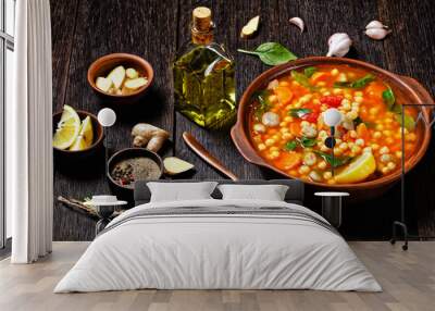 chickpea and green broad bean Moroccan soup Wall mural