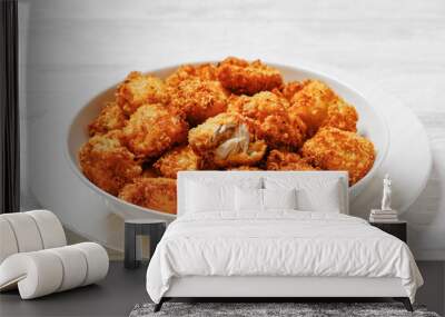 crispy fried panko breaded chicken bites in bowl Wall mural