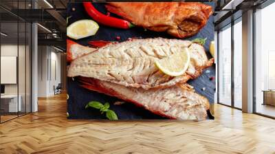 fillet of hot smoked red snappers Wall mural