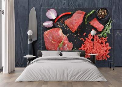 forcemeat and pieces of beef filet Wall mural