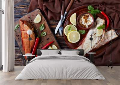 red snapper served on a plate Wall mural