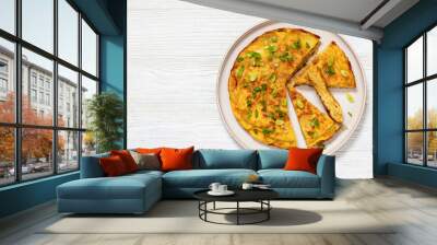 spanish potato omelette tortilla espanola on plate Wall mural