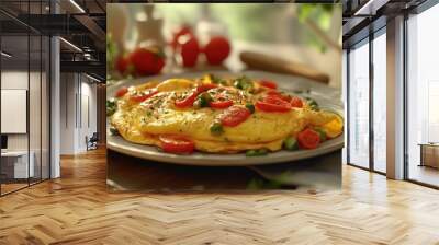 Freshly Made Omelet for Breakfast Delight Wall mural