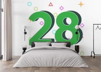 28 Years Anniversary Celebration Vector Template Design Illustration Wall mural