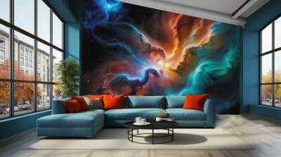 space of space nebula colorful clouds Wall mural