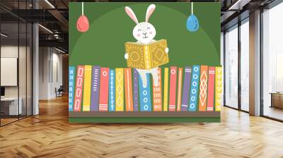 Easter bunny reading book Wall mural