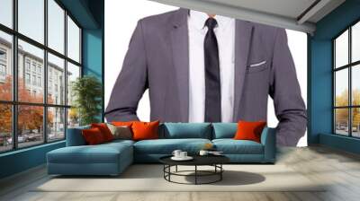 Portrait young asian businessman in suit smiling with confident and friendly isolated png transparent file, business man smart with success, manager or executive with handsome and leadership. Wall mural