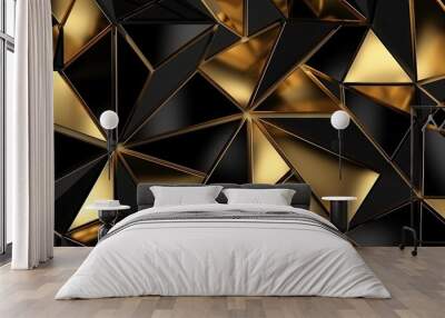 Minimalist abstract gold foil geometric pattern background, wallpaper Wall mural