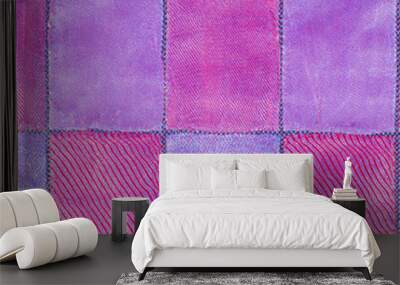 tissue, textile, cloth, fabric, material, texture.Textile red bl Wall mural