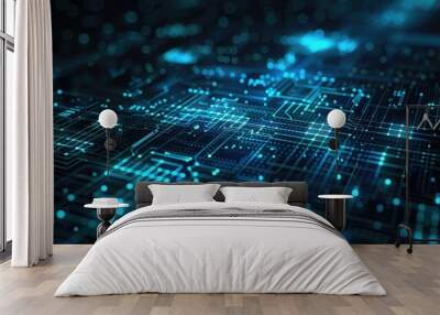 abstract tech digital backgrounds Wall mural