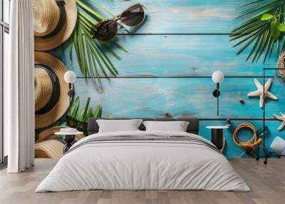 summer vacation concept, travel background with copy space Wall mural