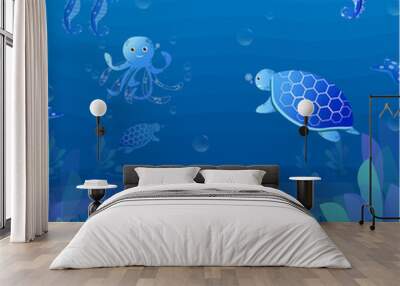 underwater life beautiful ocean aquarium sea Wall mural