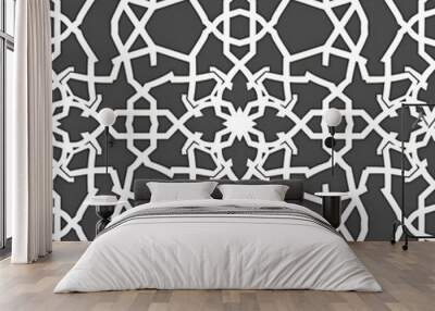 Flat seamless arabic geometric ornament outline pattern Wall mural