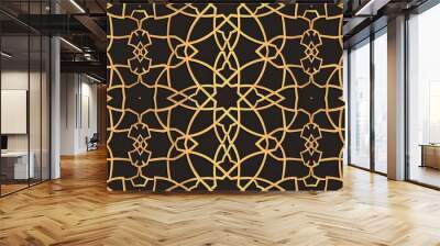 Flat seamless arabic geometric ornament outline pattern
 Wall mural