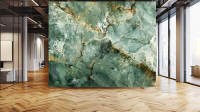 old vintage textured holiday paper or wallpaper with painted elegant green colors with marbled stone or rock wall Wall mural