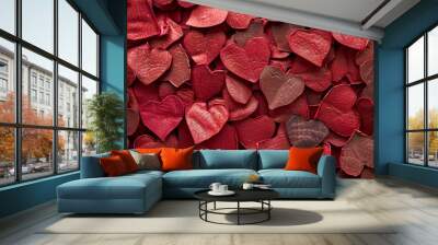 red hearts background Wall mural