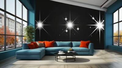 Shine sparkle icon. Vector blink star for logo, sparkle clipart Wall mural