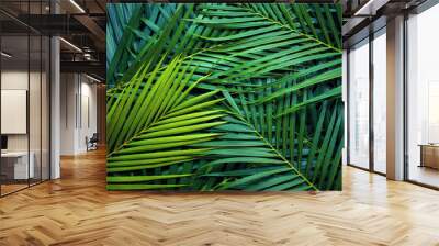 closeup nature view of palm leaves background textures Wall mural