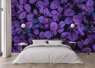 closeup nature view of purple leaves background, abstract leaf texture Wall mural