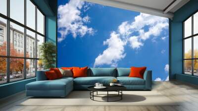 fluffy cloud in the blue sky, nature background concept Wall mural