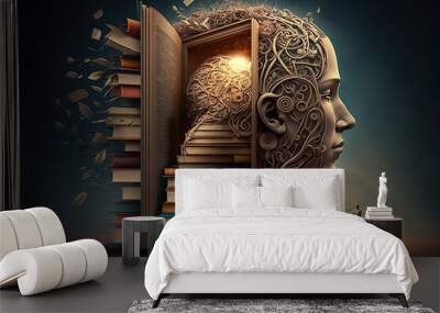 Human desire for knowledge, Educational concept, created with Generative AI Wall mural