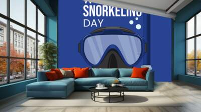 Diving mask or snorkel goggles vector illustration suitable for World Snorkeling Day icon Wall mural