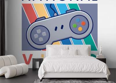 Vector graphic of joysticks gamepad controller for national video game day Wall mural