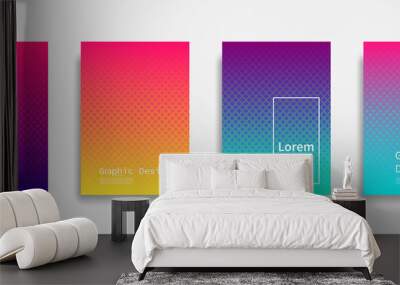 Minimal covers design. Halftone dots colorful design. Future geometric patterns. Eps10 vector. Wall mural