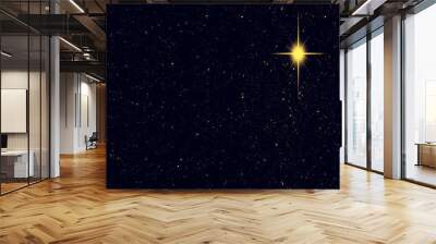 Christmas star glowing in night sky Wall mural