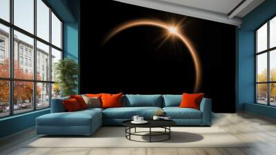 Solar eclipse in orange color Wall mural