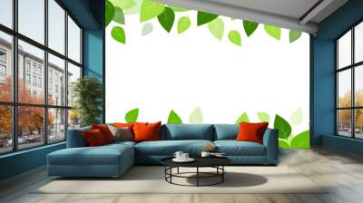 Horizontal seamless background with green leaves. Wall mural