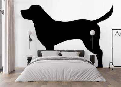 Labrador retriever dog. Vector black silhouette. Wall mural